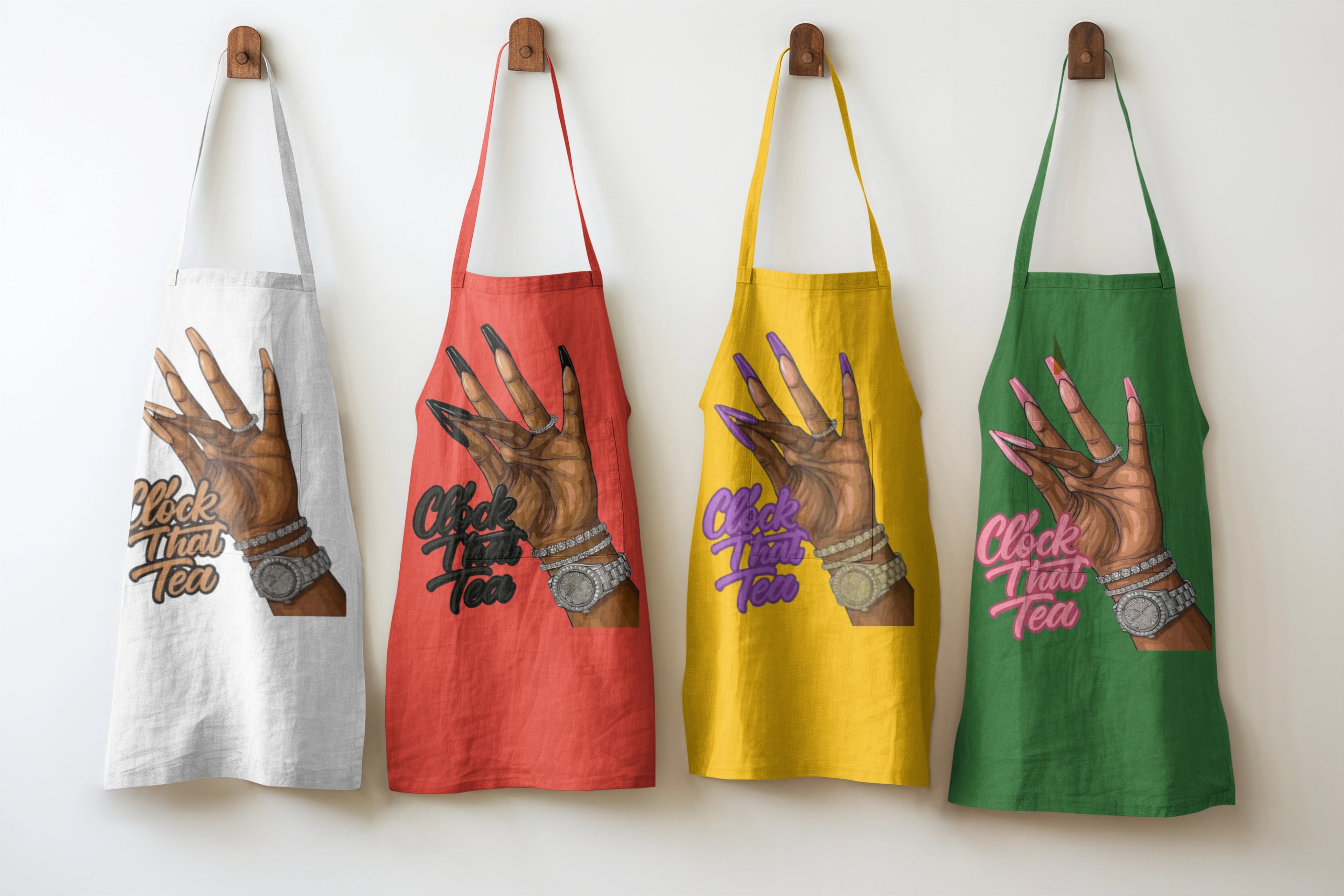 Clock That Tea Apron