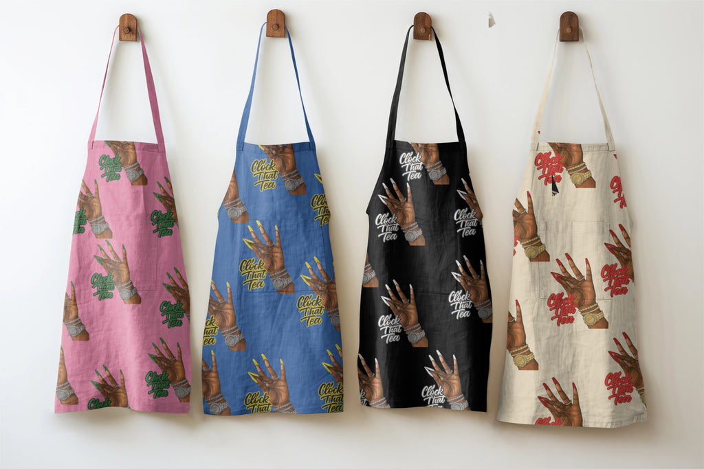 Clock That Tea Apron Multiprint